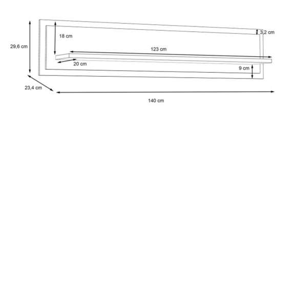 Hylle TRONDHEIM 140x30 cm - eik artisan - eik svart
