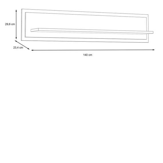 Hylle TRONDHEIM 140x30 cm - eik artisan - eik svart