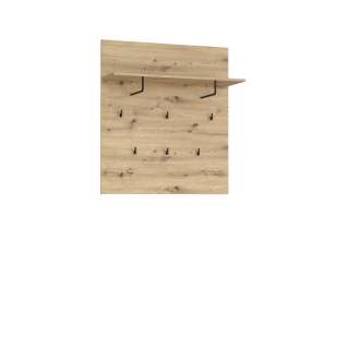 Veggpanel med knagger TRONDHEIM 89x100 cm - hylle - eik artisan