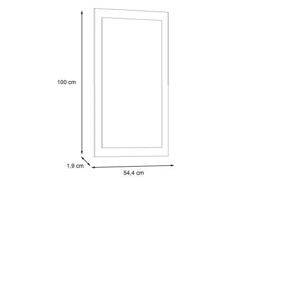 Speil TRONDHEIM 54x100 cm  - eik svart ramme