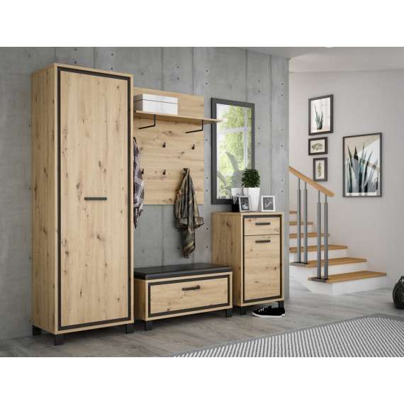 Speil TRONDHEIM 54x100 cm  - eik svart ramme