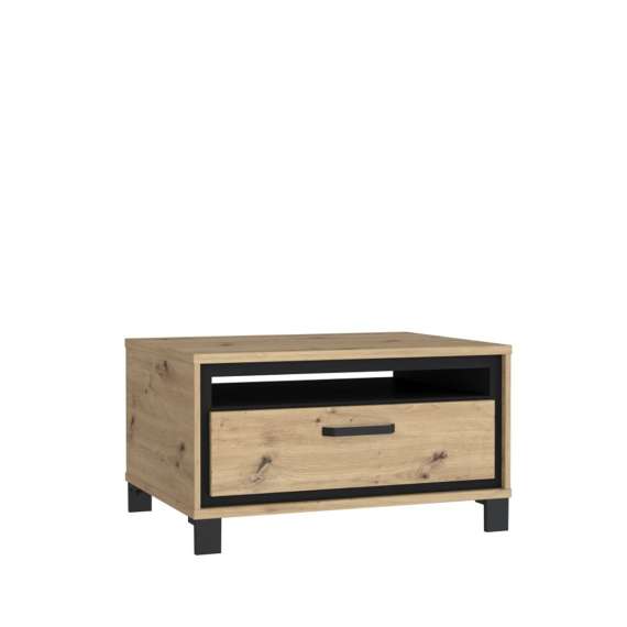 Sofabord TRONDHEIM 80x60 cm - eik artisan - eik svart - skuffe
