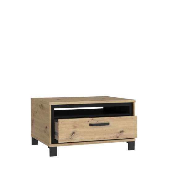 Sofabord TRONDHEIM 80x60 cm - eik artisan - eik svart - skuffe