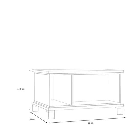 Sofabord TRONDHEIM 80x55 cm - eik artisan - eik svart