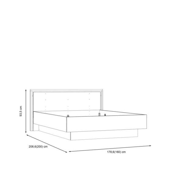 Seng TRONDHEIM 160x200 cm - eik artisan - eik svart