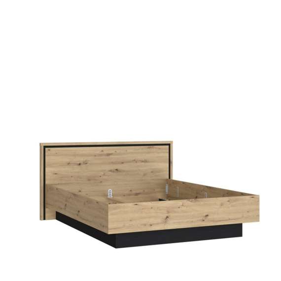 Seng TRONDHEIM 160x200 cm - eik artisan - eik svart