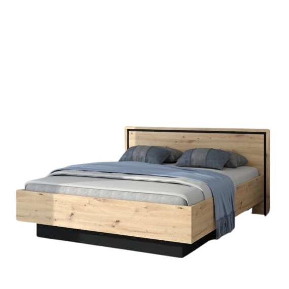 Seng TRONDHEIM 180x200 cm - eik artisan - eik svart