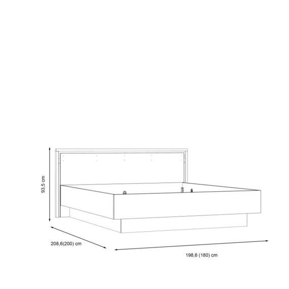 Seng TRONDHEIM 180x200 cm - eik artisan - eik svart