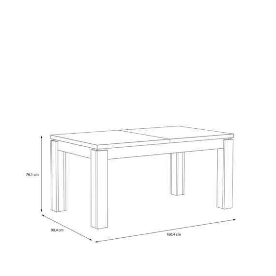 Spisebord TRONDHEIM 160-206x90 cm - eik artisan