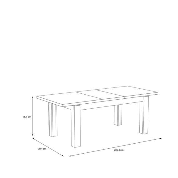 Spisebord TRONDHEIM 160-206x90 cm - eik artisan