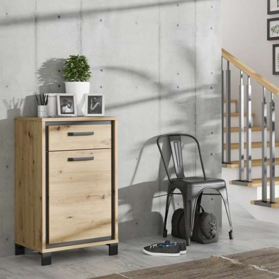 Skoskap TRONDHEIM 55x91 cm - eik artisan - eik svart