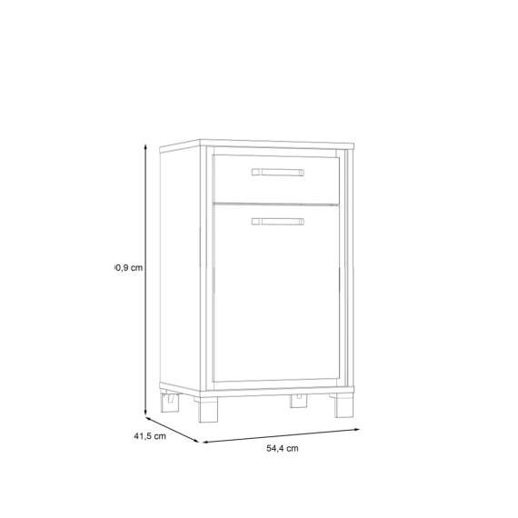Skoskap TRONDHEIM 55x91 cm - eik artisan - eik svart