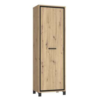 Garderobeskap TRONDHEIM 65x200 cm -  dør - eik artisan - eik svart