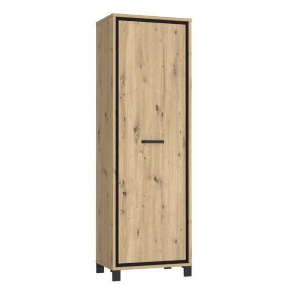 Garderobeskap TRONDHEIM 65x200 cm -  dør - eik artisan - eik svart