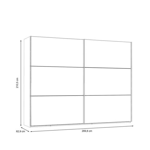 Garderobeskap TRONDHEIM 270x210 - eik artisan - speil