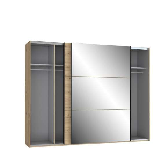 Garderobeskap TRONDHEIM 270x210 - eik artisan - speil