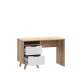 Skrivebord VANKKA 120x53 cm - 2 skuffer - eik bianco - hvit matt