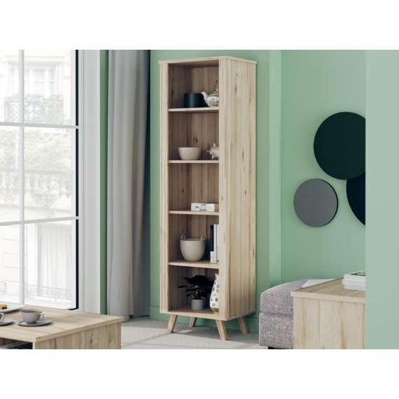 Reol VANKKA 60x202 cm - 4 hyller - eik bianco