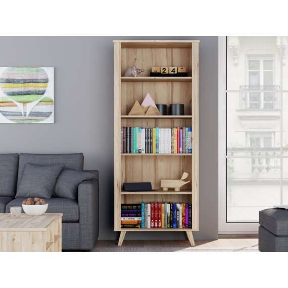 Reol VANKKA 85x202 cm - 4 hyller - eik bianco