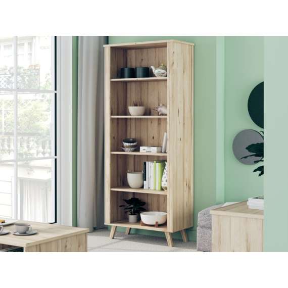 Reol VANKKA 85x202 cm - 4 hyller - eik bianco