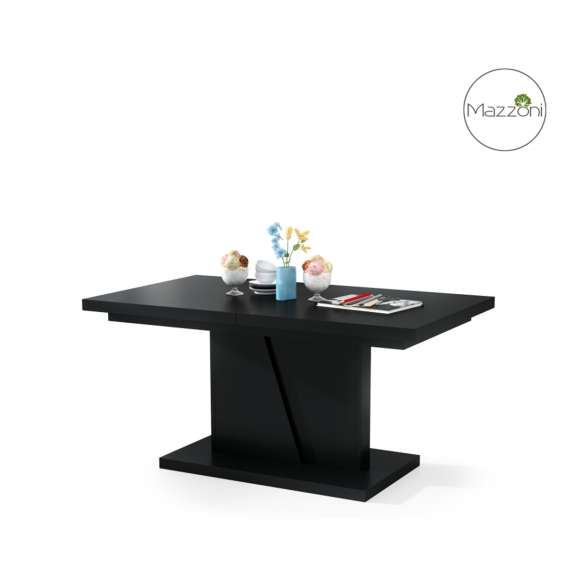 Sofabord Noir 120-160 cm - svart matt - ileggsplate