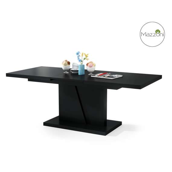 Sofabord Noir 120-160 cm - svart matt - ileggsplate