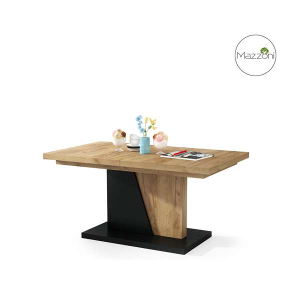 Sofabord Noir 120-160 cm - eik craft gold - svart matt - ileggsplate