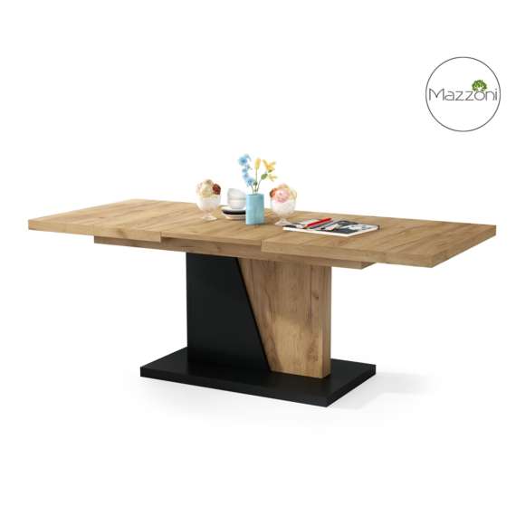 Sofabord Noir 120-160 cm - eik craft gold - svart matt - ileggsplate