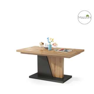 Sofabord NOIR - 120-160x70 cm - eik artisan - antrasitt - ileggsplate