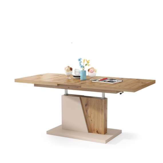 Sofabord GRAND NOIR - 120-180 cm - eik artisan - beige