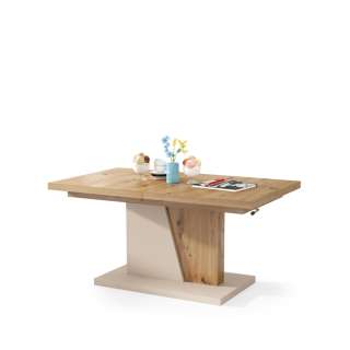 Sofabord GRAND NOIR - 120-180 cm - eik artisan - beige