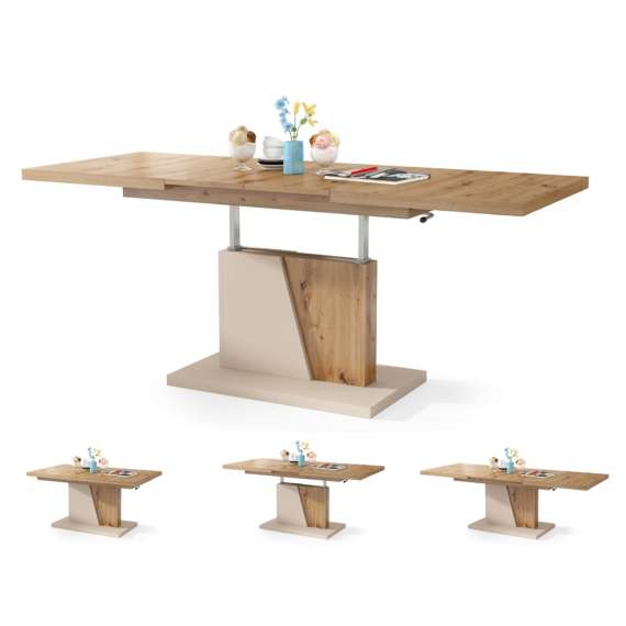 Sofabord GRAND NOIR - 120-180 cm - eik artisan - beige