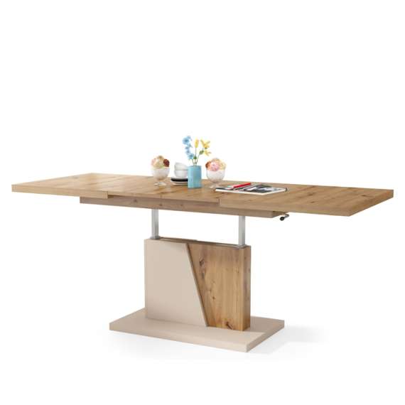 Sofabord GRAND NOIR - 120-180 cm - eik artisan - beige