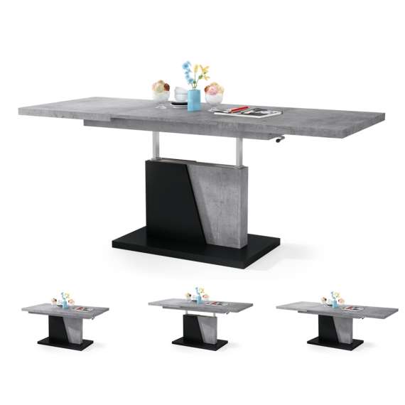 Sofabord GRAND NOIR - 120-180 cm - betong - svart matt