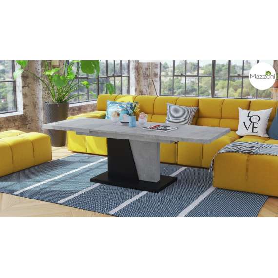 Sofabord GRAND NOIR - 120-180 cm - betong - svart matt