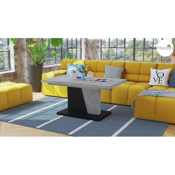 Sofabord GRAND NOIR - 120-180 cm - betong - svart matt