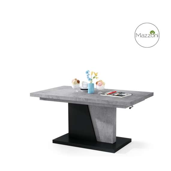 Sofabord GRAND NOIR - 120-180 cm - betong - svart matt