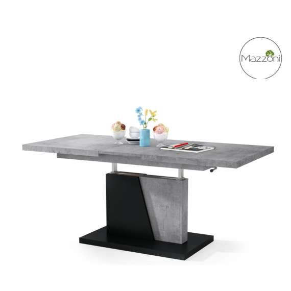 Sofabord GRAND NOIR - 120-180 cm - betong - svart matt