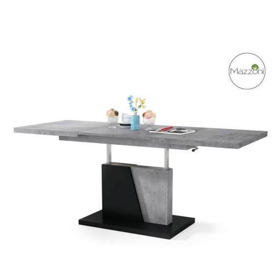 Sofabord GRAND NOIR - 120-180 cm - betong - svart matt