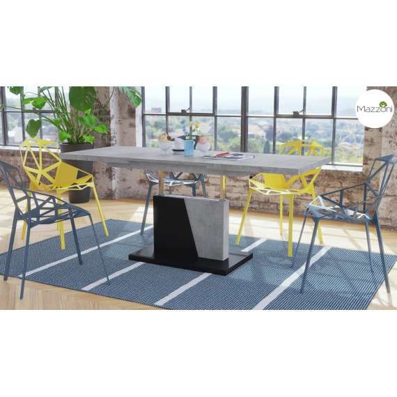 Sofabord GRAND NOIR - 120-180 cm - betong - svart matt