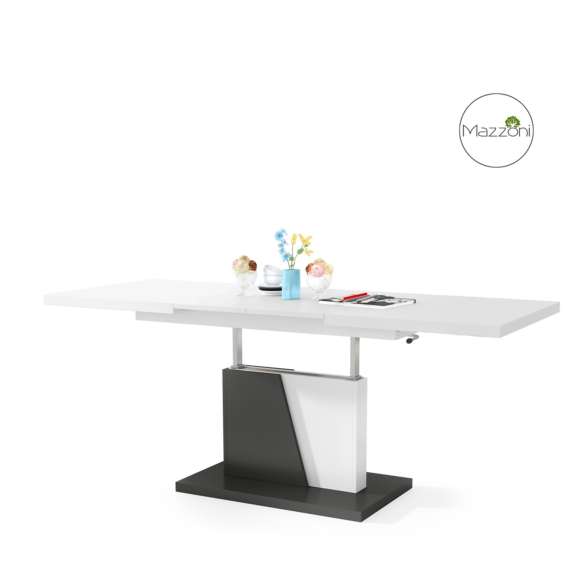 Sofabord GRAND NOIR - 120-180 cm - hvit matt - antrasitt