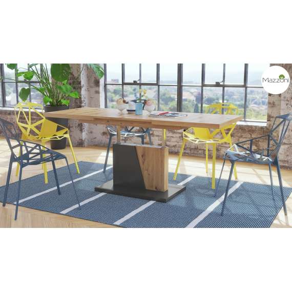 Sofabord GRAND NOIR - 120-180 cm - eik artisan - antrasitt