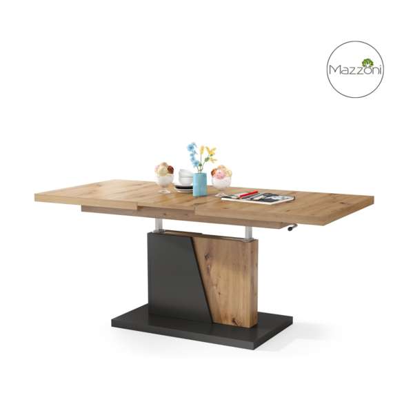 Sofabord GRAND NOIR - 120-180 cm - eik artisan - antrasitt