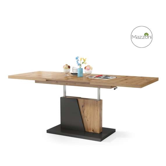 Sofabord GRAND NOIR - 120-180 cm - eik artisan - antrasitt