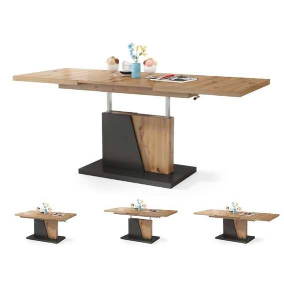 Sofabord GRAND NOIR - 120-180 cm - eik artisan - antrasitt