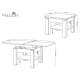 Sofabord Cleo 75-150x75 cm - betong - hvit matt - hev/senk