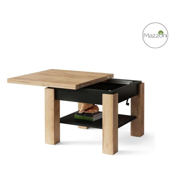 Sofabord CLEO 75-150 cm - eik craft - svart matt