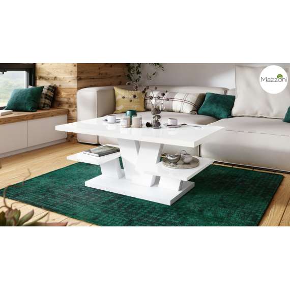 Sofabord VIVA 110x60 cm - hvit høyglans - hvit matt