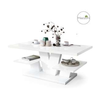 Sofabord VIVA 110x60 cm - hvit høyglans - hvit matt