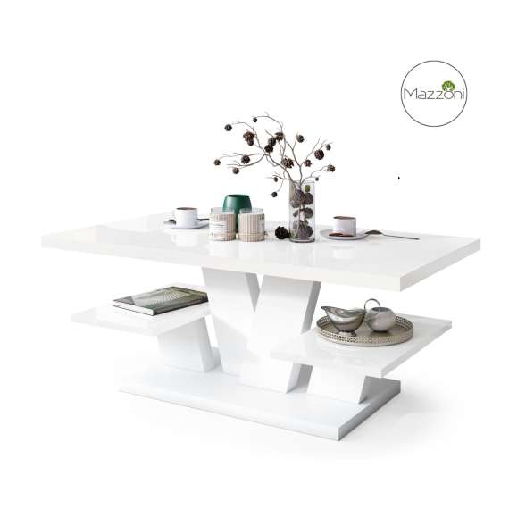 Sofabord VIVA 110x60 cm - hvit høyglans - hvit matt